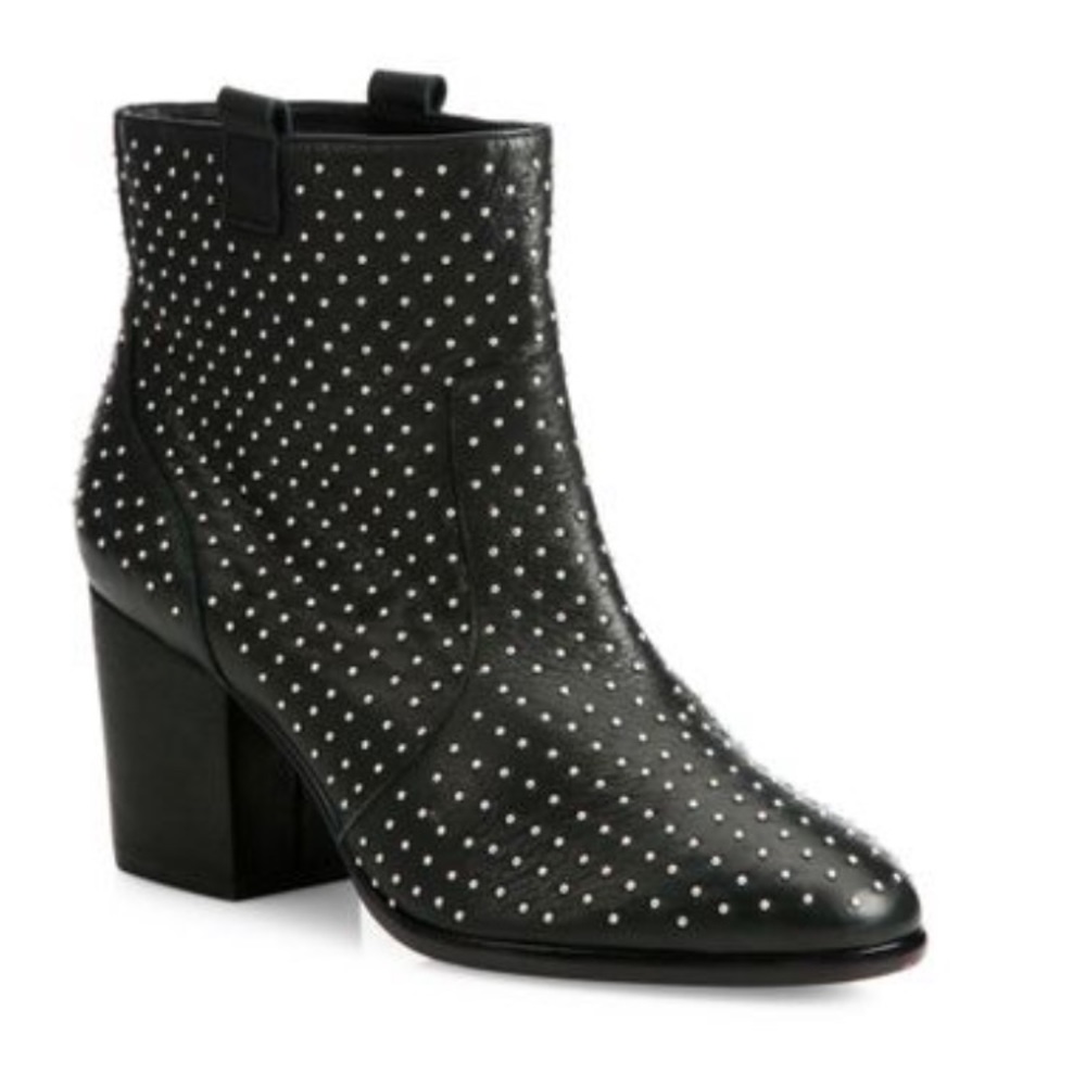 Rebecca Minkoff | Women’s Black Sierra Leather Block-Heel Booties